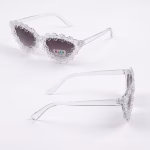 Kids sunglasses crystals frame white colour