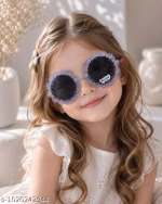Girls round shine sunglasses 3 to 8 year grey type