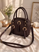 Women trending handbag dark brown - Image 2
