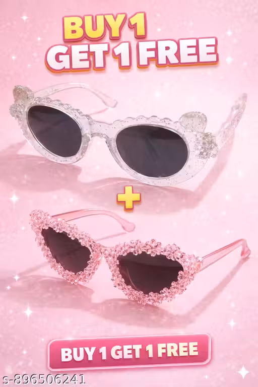 Cat eye shine sunglasses pack of 2 (pink and white)